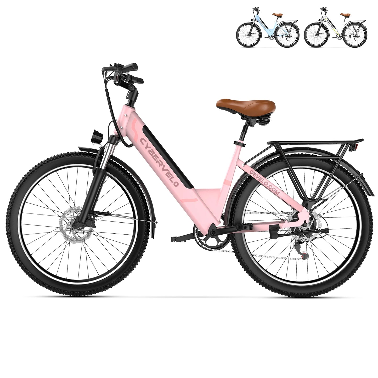 Cybervelo EK2 26 Inch Step Through Electric Bike 1000W Peak Motor