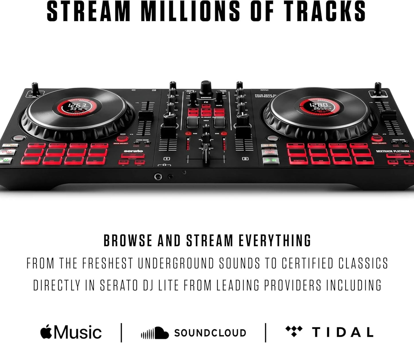 Professional DJ Mixer with Built-in Audio Interface and FX Paddles