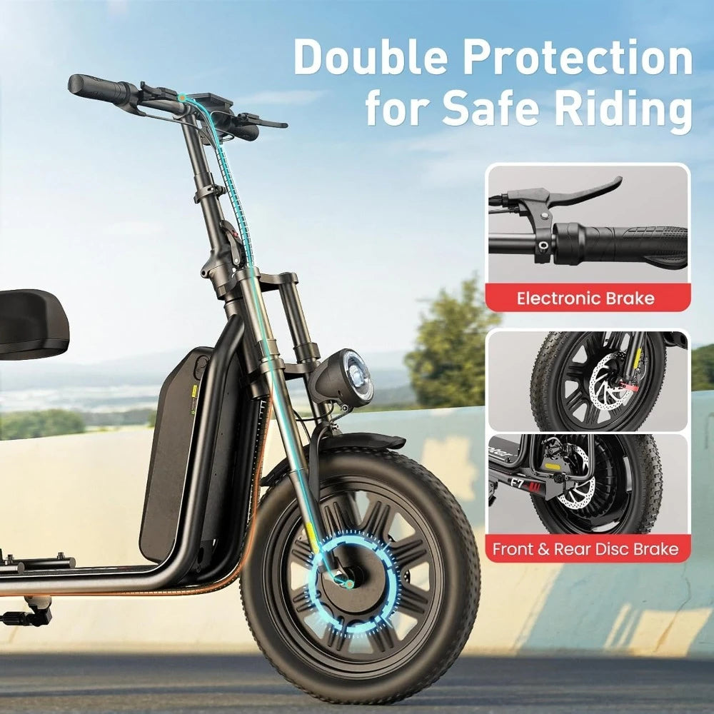 F7 1000W Electric Scooter for Adults, 28 MPH, 45 Mile Range