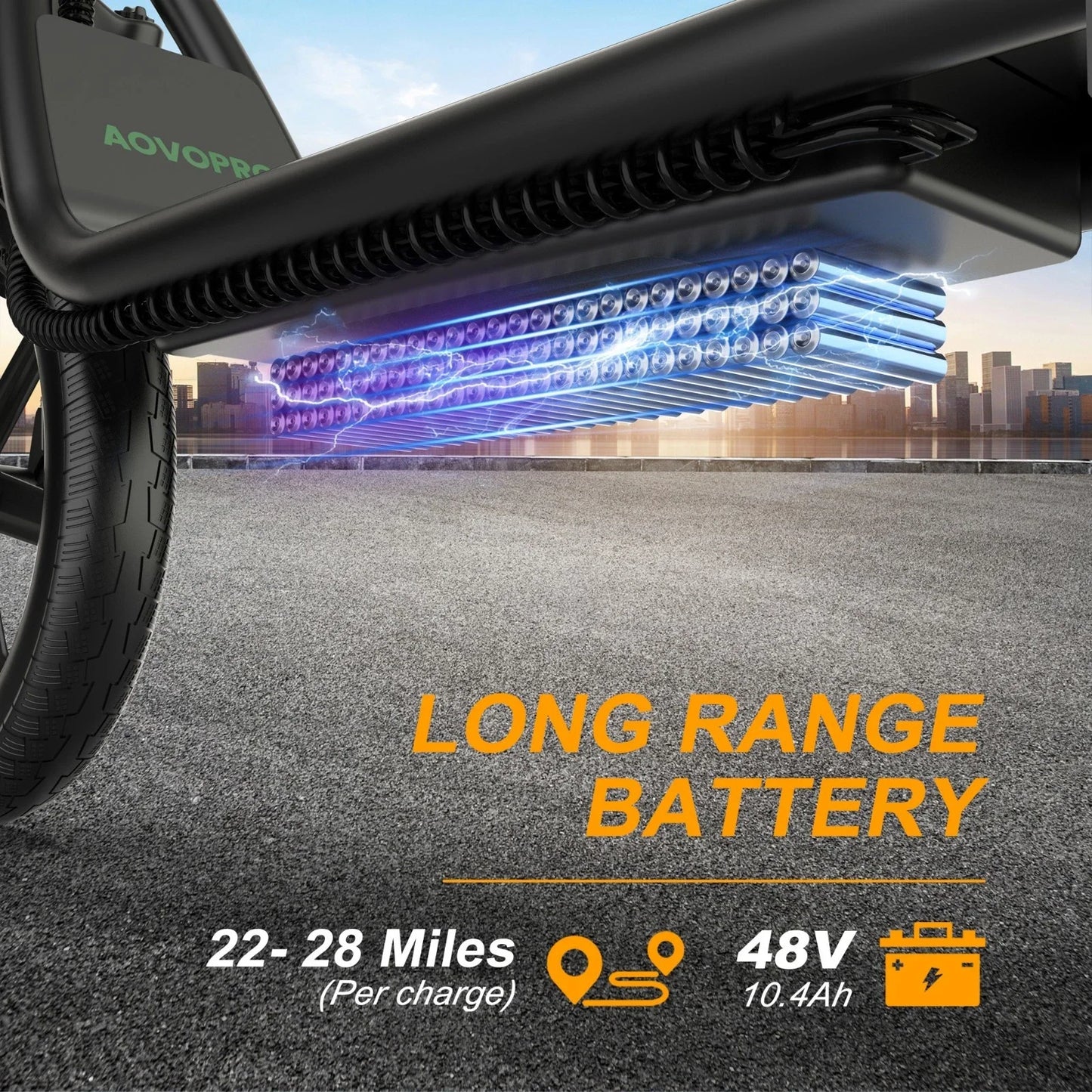 AOVOPRO ESBS 500W Foldable Electric Bike 14 Inch 10.4Ah