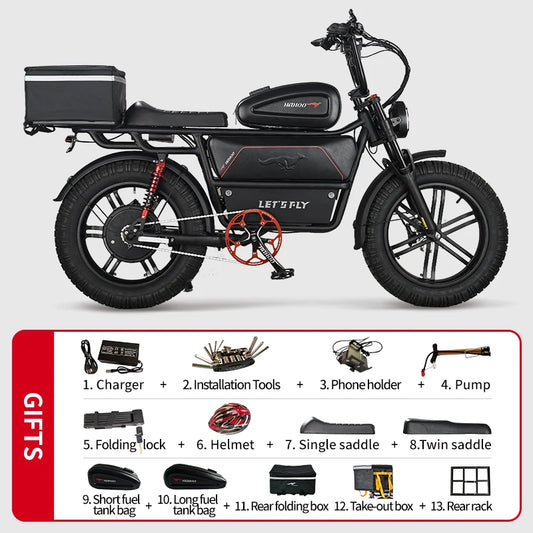 HAHOO H20 Electric Mountain Bike 2000W Dual Suspension