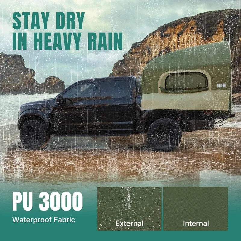 Truck Bed Tent 5.5 To 8 Feet Inflatable For Two Plus One