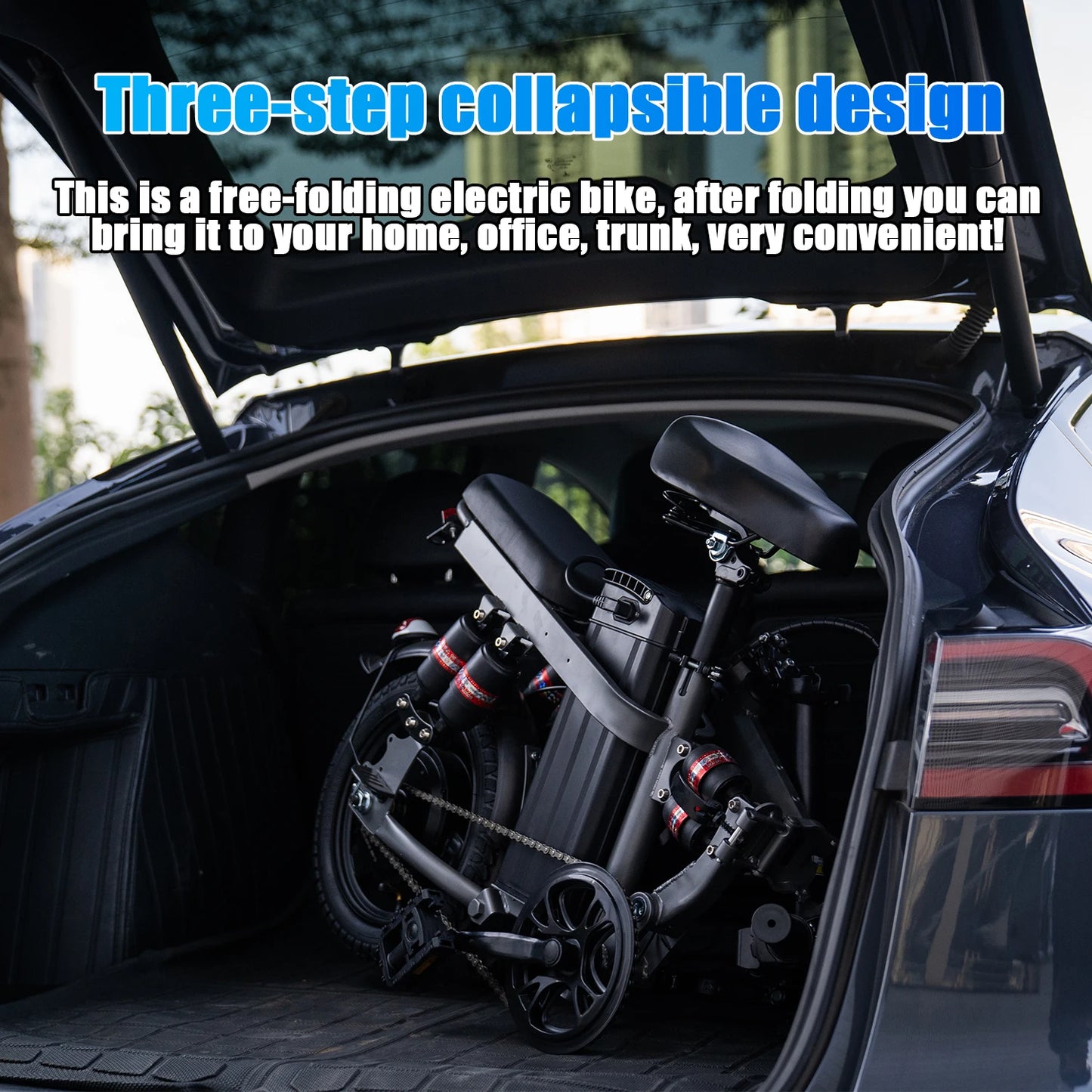 Folding Electric Bike 48V 15Ah Removable Battery 20 MPH