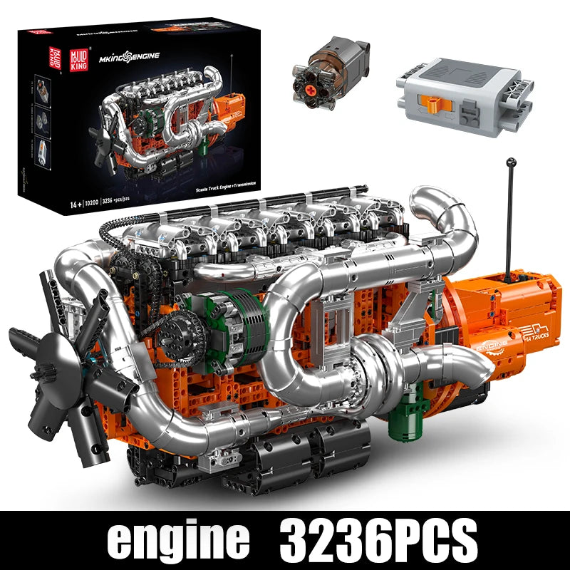 Mould King 10200 Technical Engine Building Block Set Kids