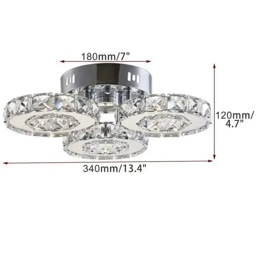 Modern Crystal Chandelier Flush Mount Ceiling Light Fixture