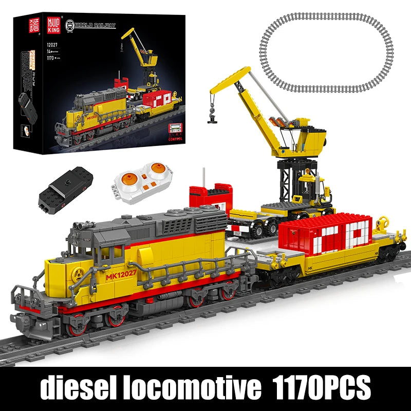 Mould King 12027 Motorized EMD SD40 2 Diesel Locomotive Set