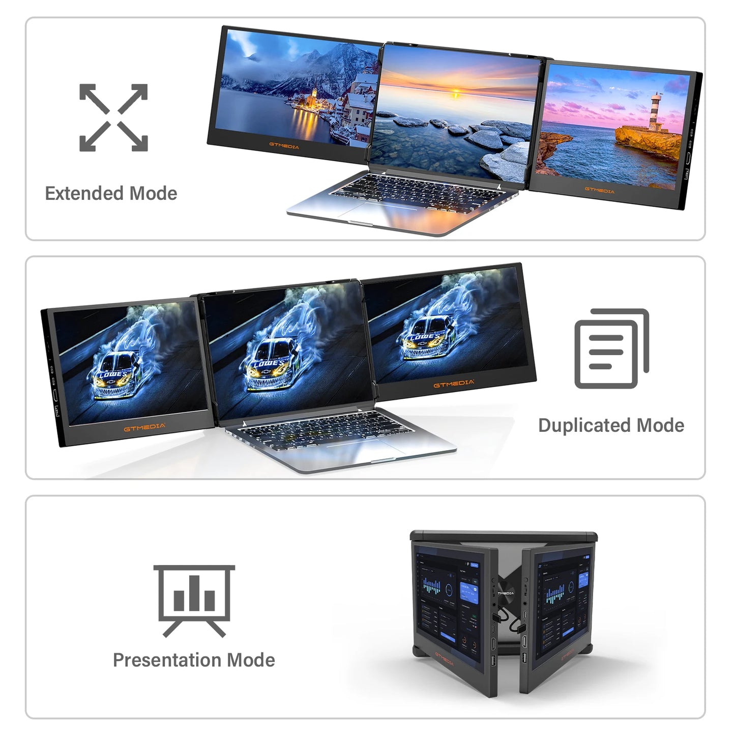 GTMEDIA 11.6 Inch Portable Monitor HDR IPS Screen Extender