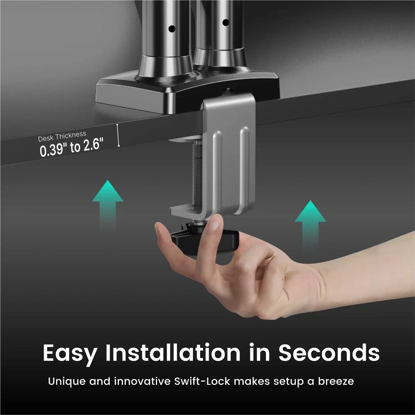 Nearhub MS 002 Dual Monitor Arm With C Clamp Mount Pro