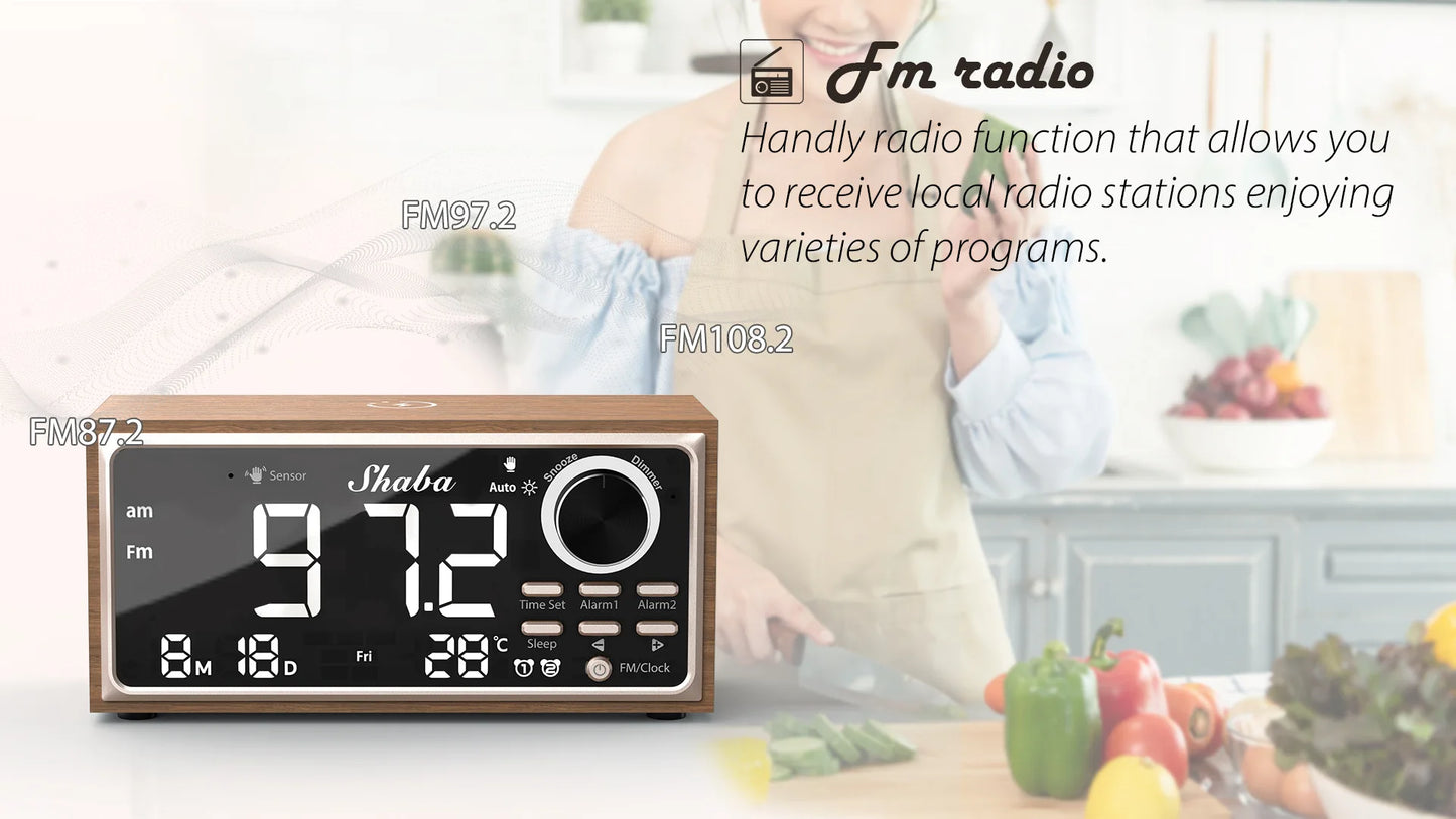Multifunctional Retro Dual Alarm Radio with Wireless Charging - Antland Marketplace