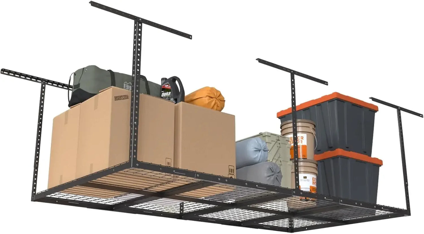 Heavy Duty Overhead Garage Storage Rack 4x8 Metal Ceiling