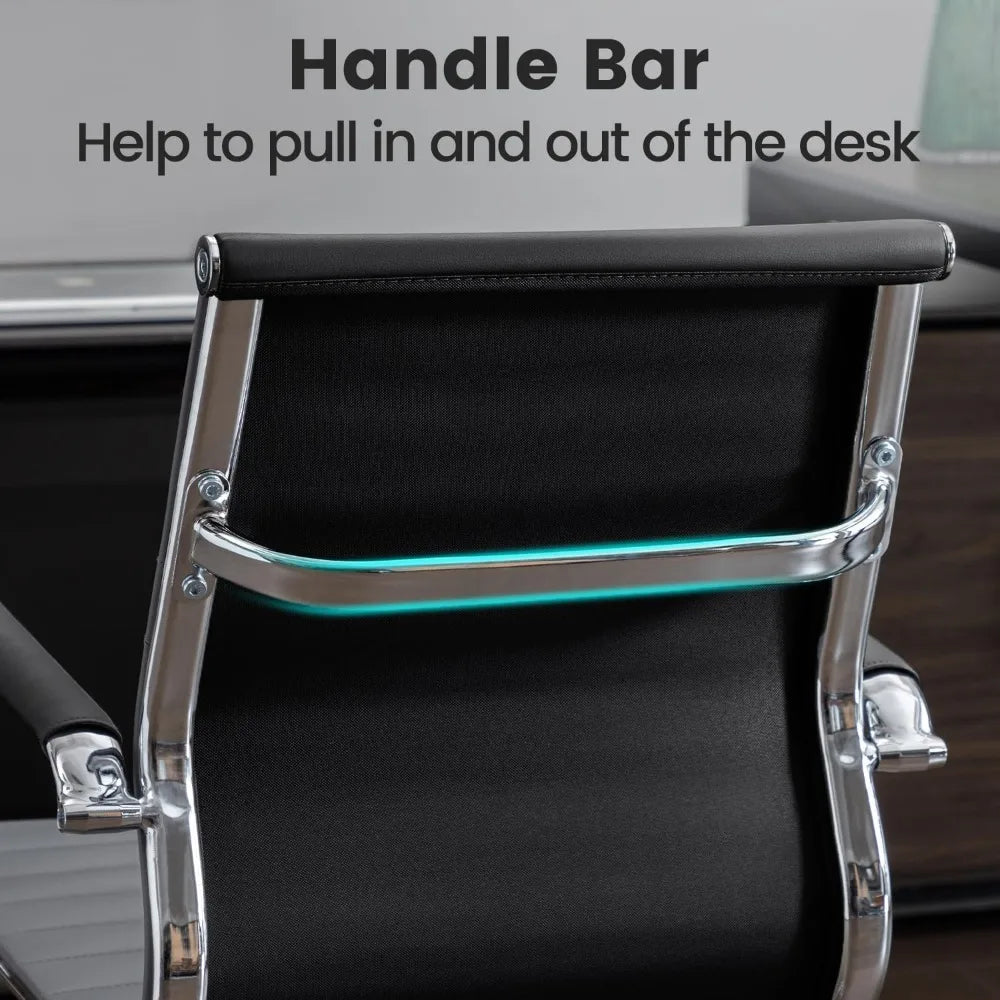 Modern Leather Office Chair Set Of 2 For Reception Rooms