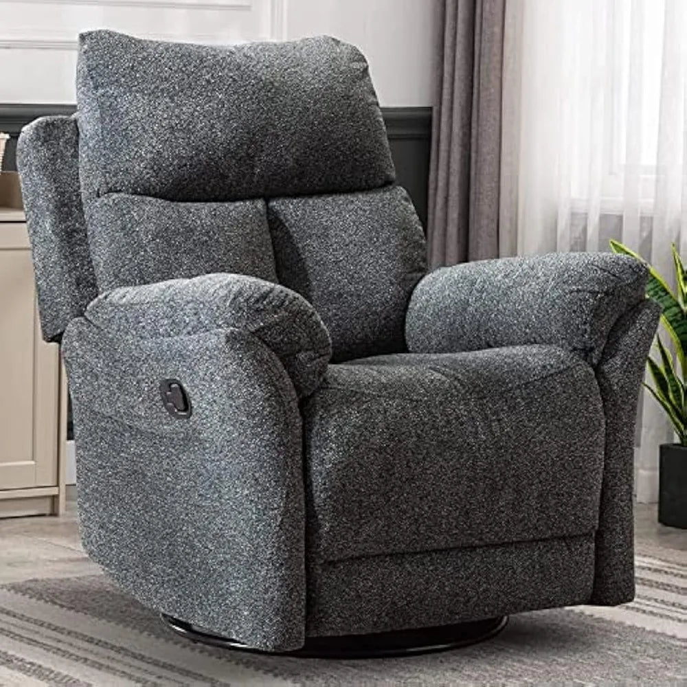 Manual Fabric Glider Nursery Recliner Chair in Dark Gray - Antland Marketplace