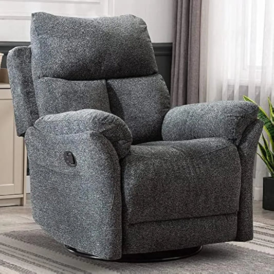 Manual Fabric Glider Nursery Recliner Chair in Dark Gray - Antland Marketplace