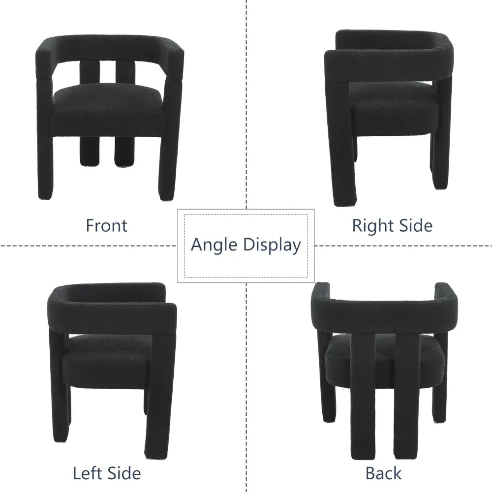 Modern Dining Chair Set Of 2 Fabric Armchairs Living Room