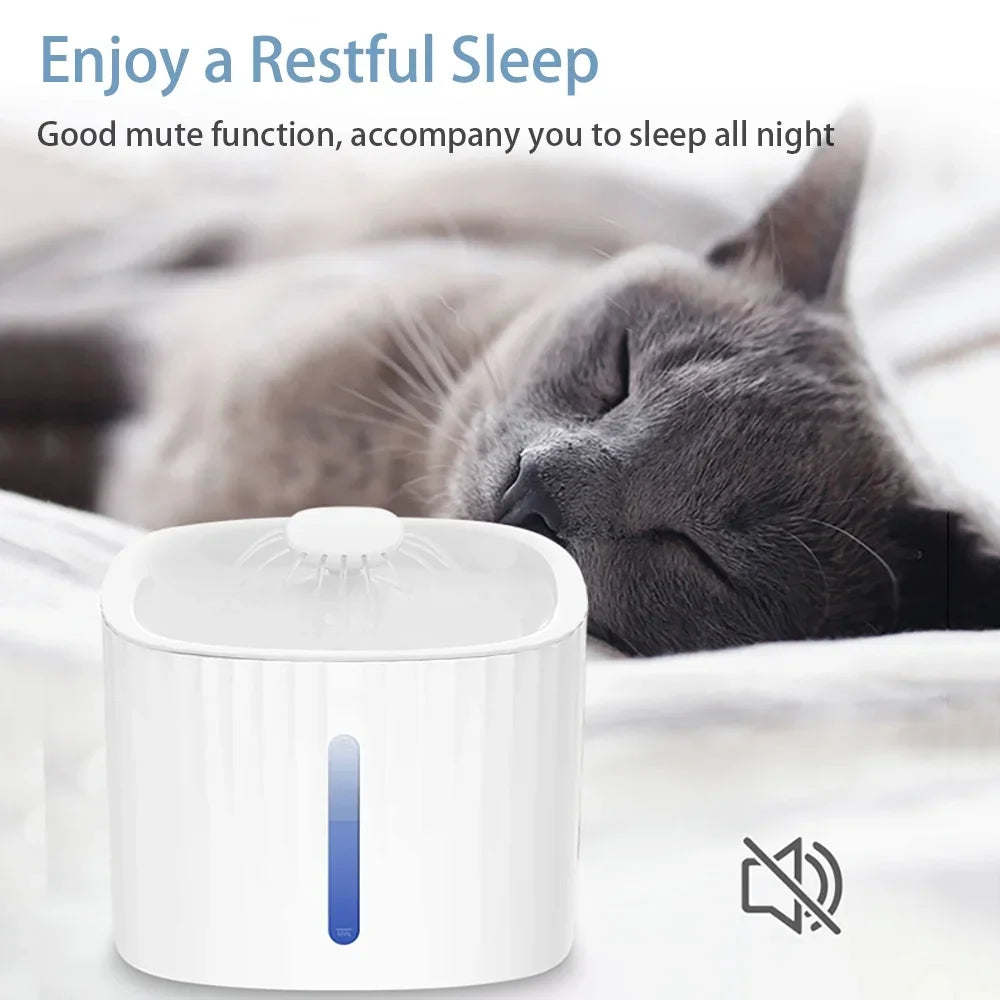 White Pet Water Fountain 100 Oz 3 L Auto Shut Off With 6 Filters For Cats And Dogs