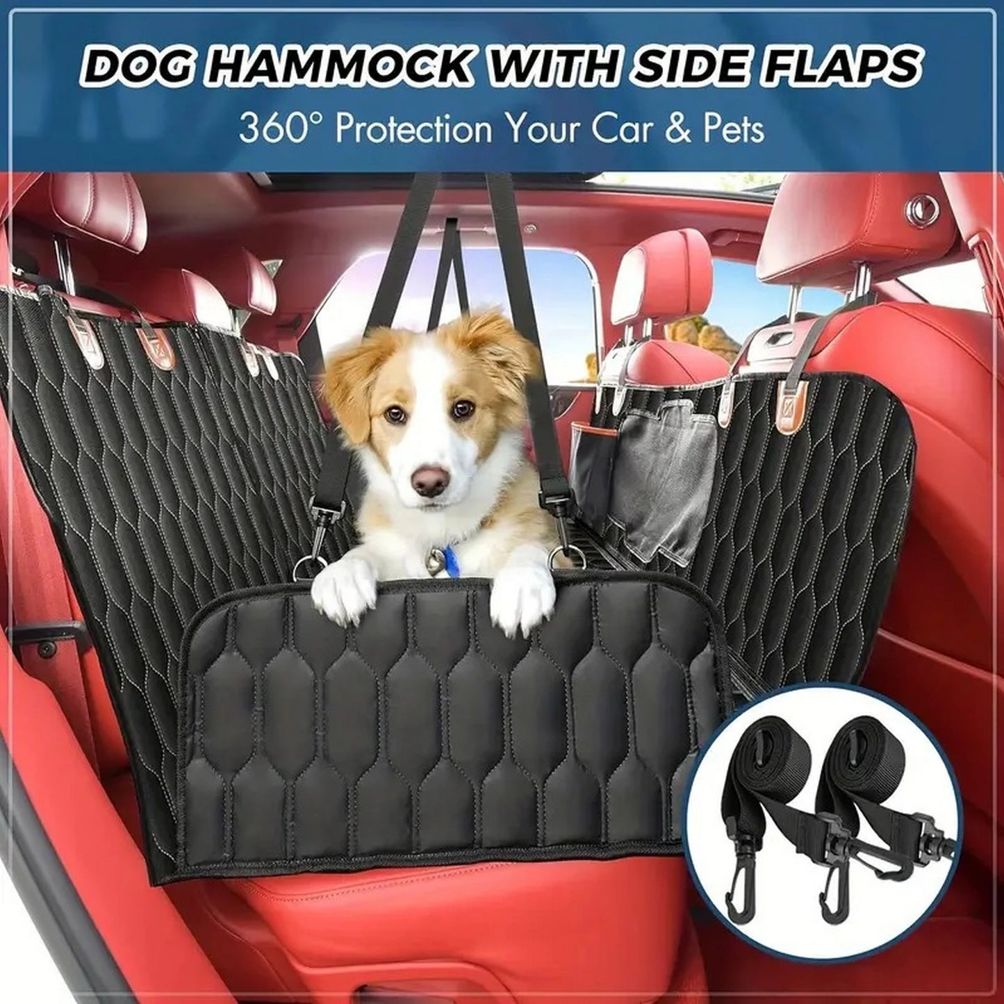 Waterproof Dog Rear Seat Cover With Side Wings Protector