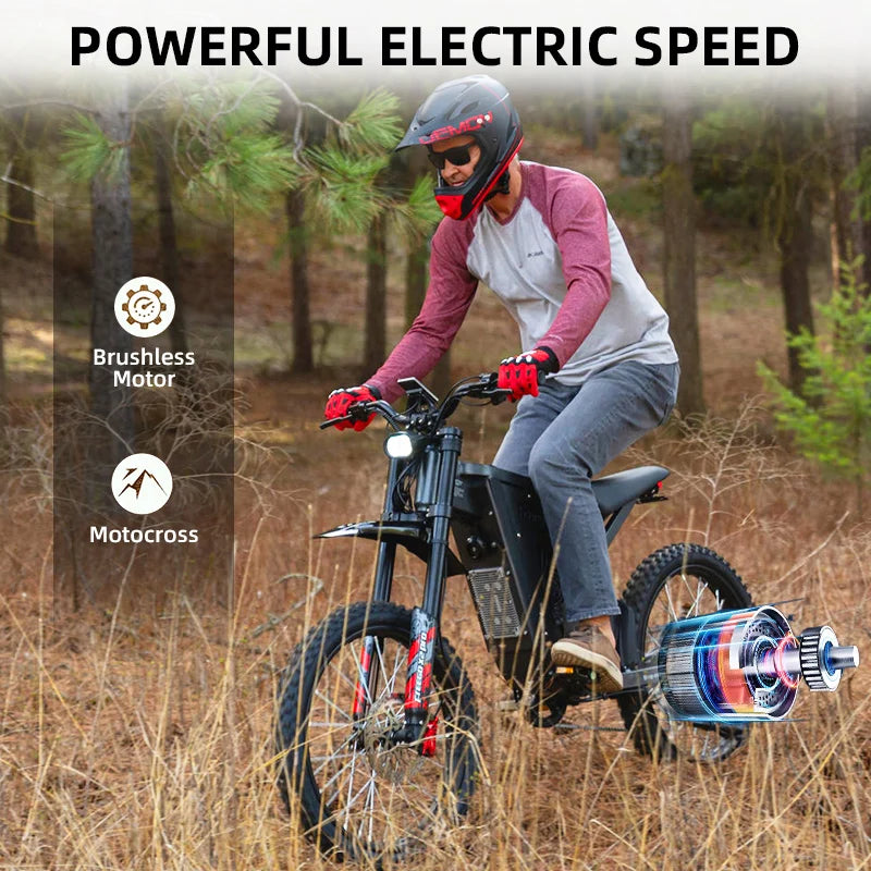 Freego X2 Pro Electric Motorcycle For Adults 6000W Off Road Ebike 50MPH Warranty