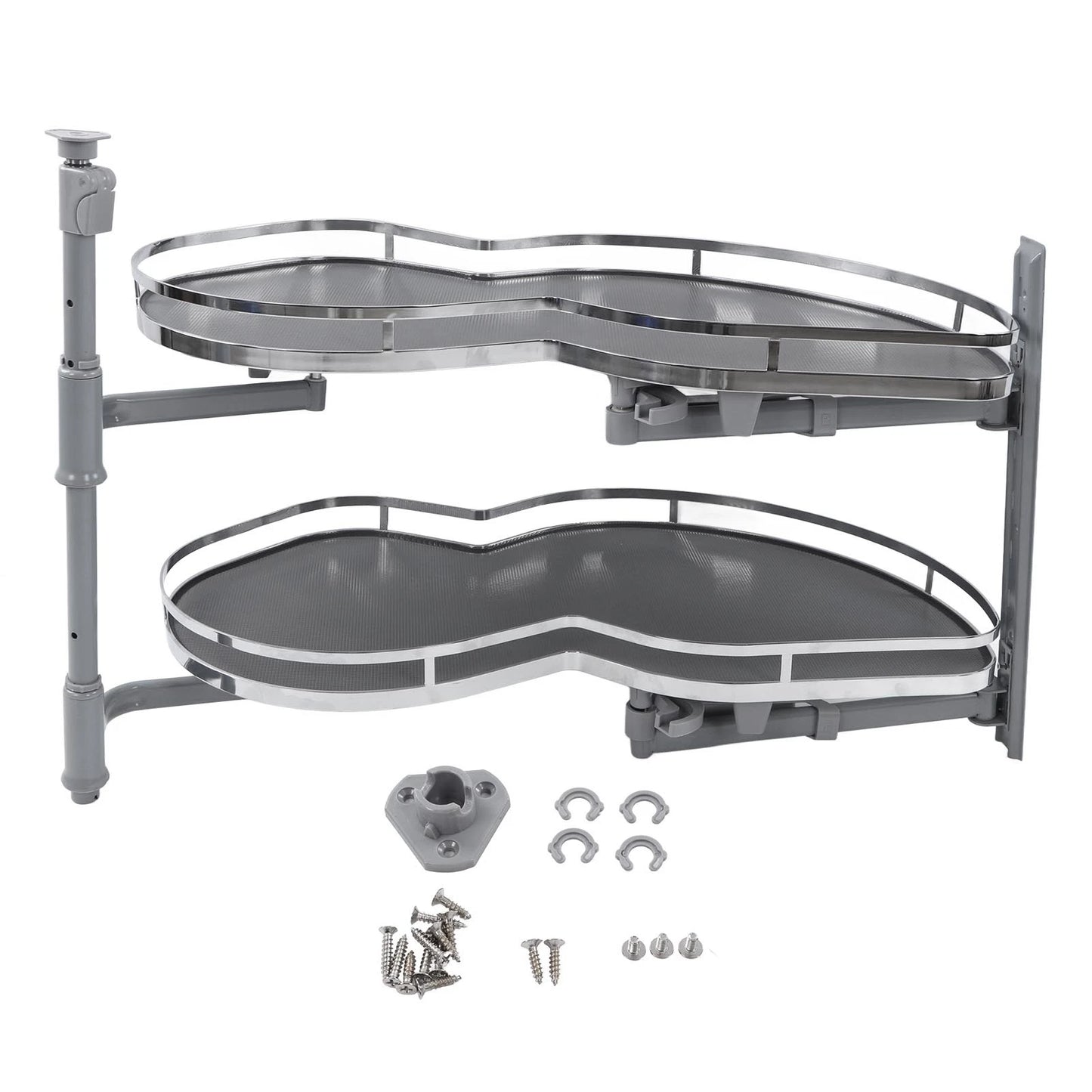 Two Tier Blind Corner Cabinet Swing Pull Out Tray Organizer