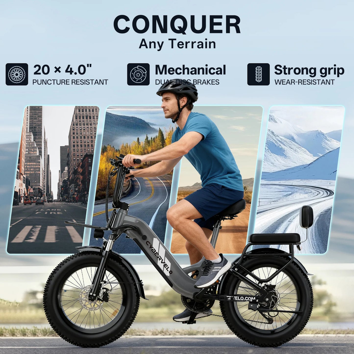 Cybervelo Step Through Electric Bike For Adults With 48V 20Ah Battery EK12