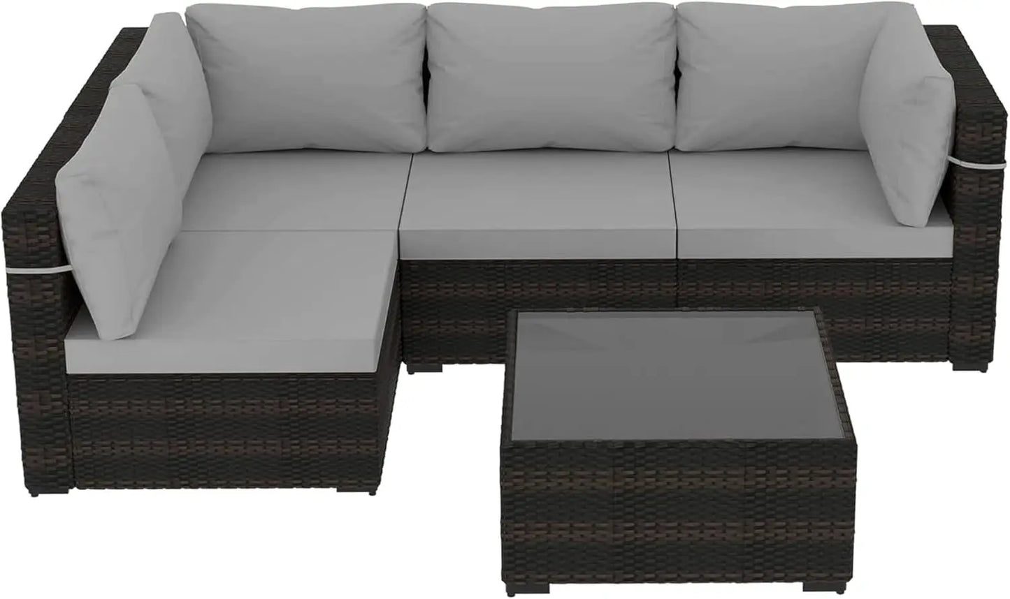 Zhuoting Outdoor Patio Furniture Set Sectional Sofa Wicker
