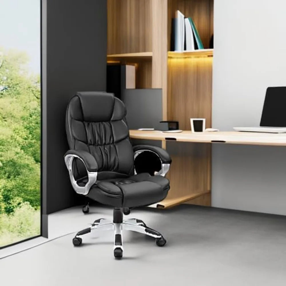 High Back Adjustable PU Leather Office Chair for Comfort - Antland Marketplace
