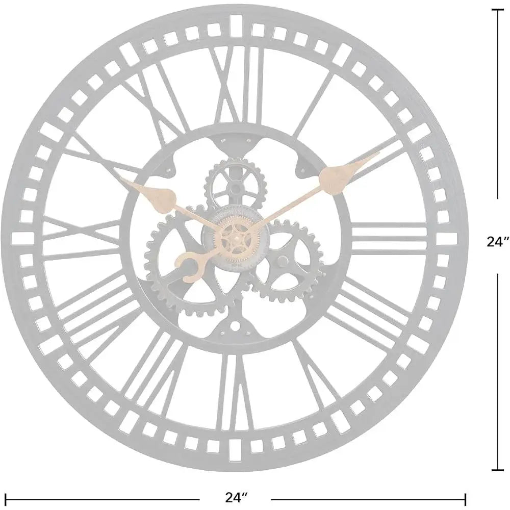 Industrial Round Analog Wall Clock Quartz Battery Operated