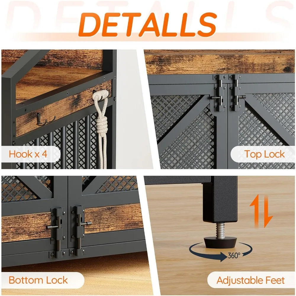 Masterpiece Large Dog Crate Furniture with LED Light - Antland Marketplace