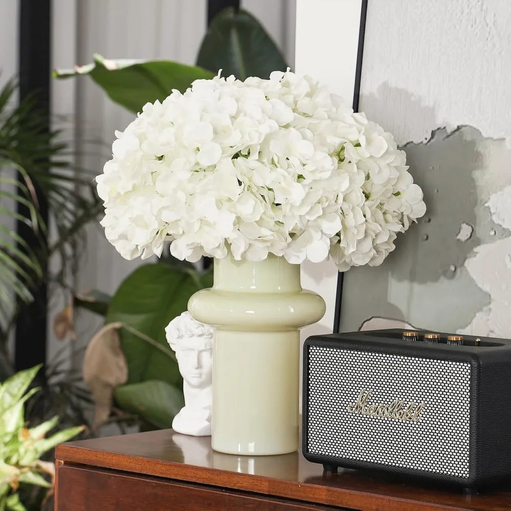 Ivory Silk Hydrangea Flowers 204Pcs With Stems For Weddings