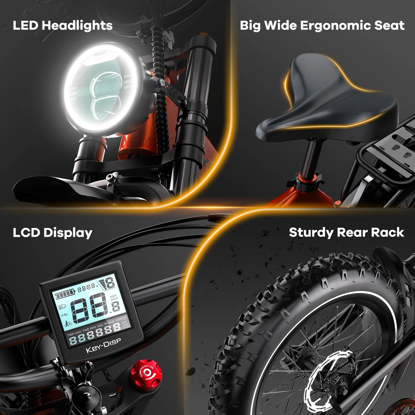 Cybervelo Folding Fat Tire Electric Bike EK6 2000W Peak