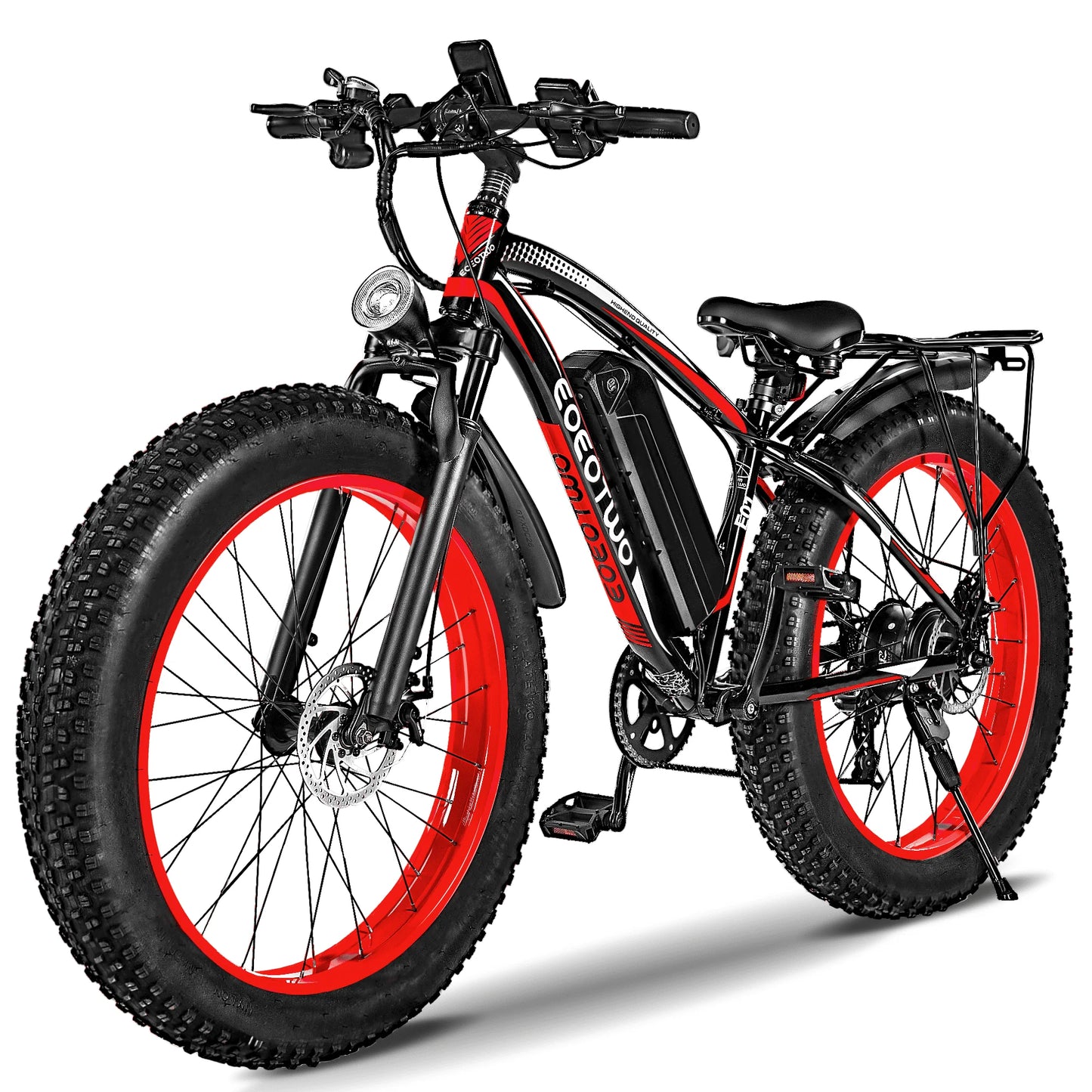 EOEOTWO E01 Electric Fat Tire Mountain Bike 1500W Peak Motor 34MPH 60 Mile Range