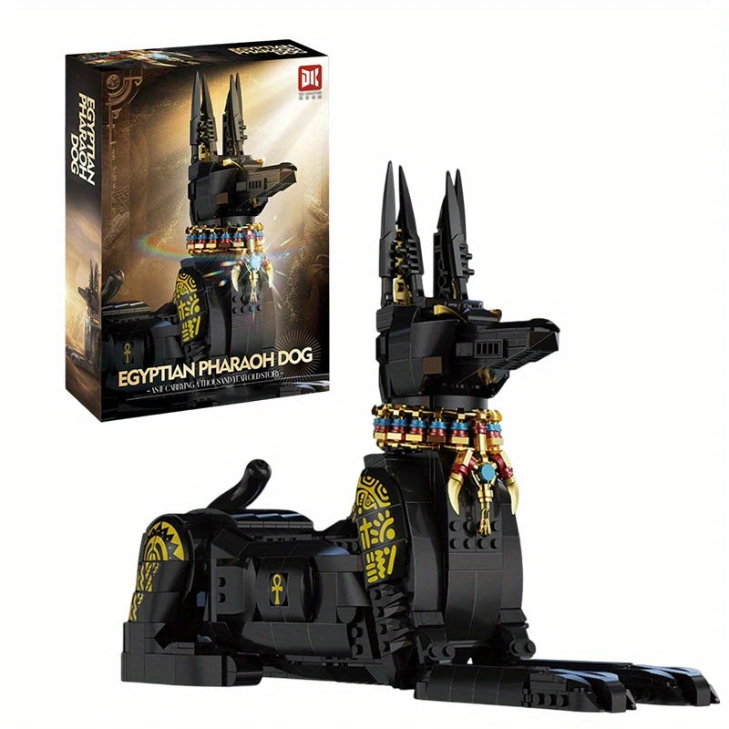 1208 Pcs Black Egyptian Pharaoh Dog Building Blocks Set For Kids Toys Educational Construction Gift