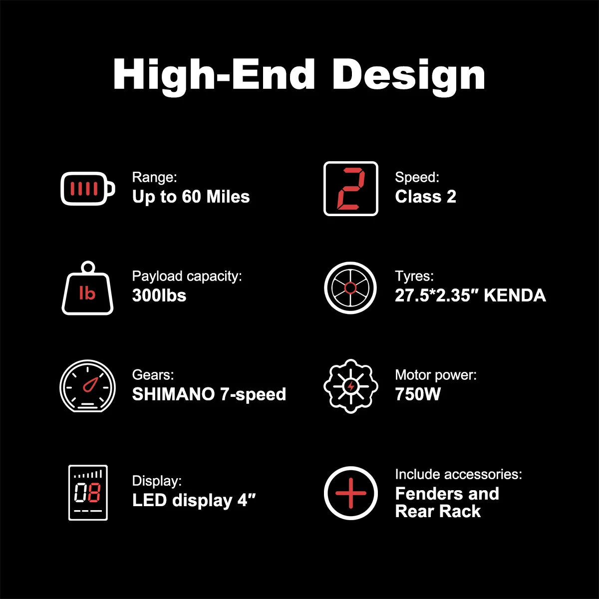 Alwaybike 27 Point 5 Inch Electric Mountain Bike With Hidden Battery 1400W