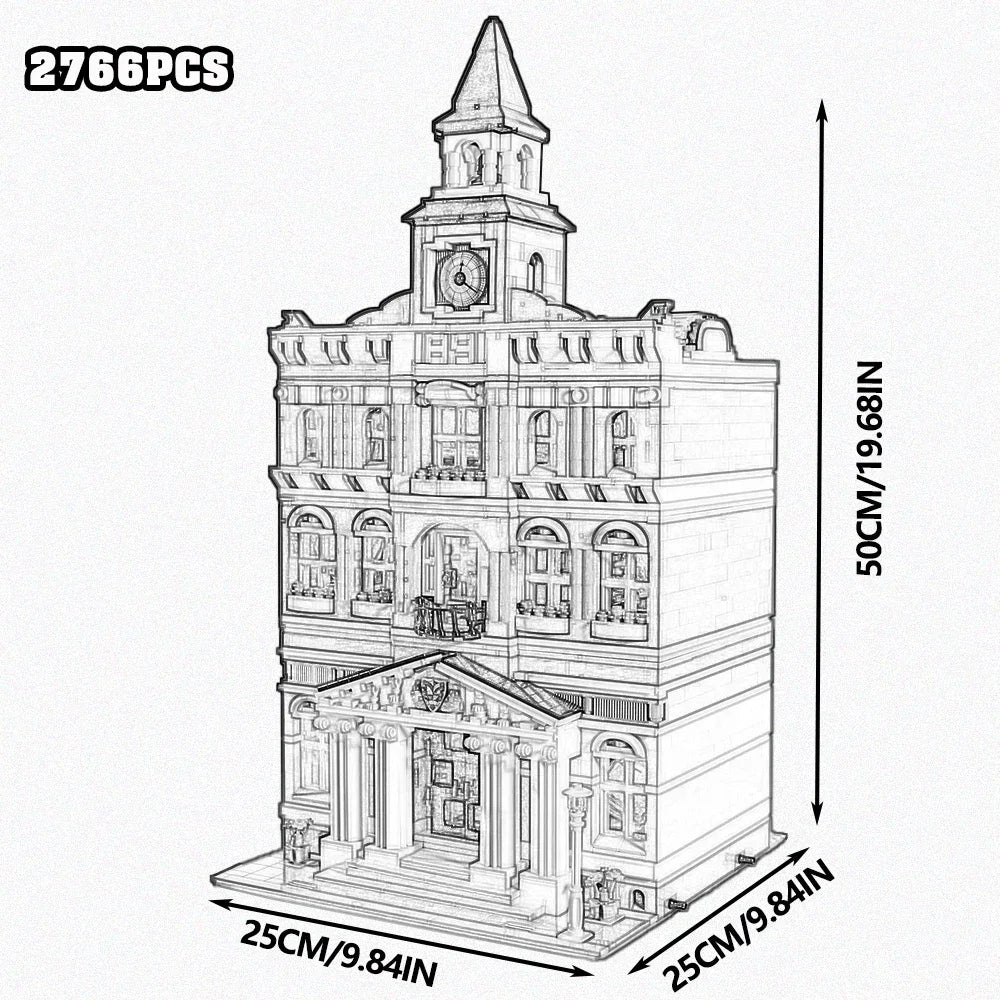 MOC Model Street View Restaurant Cafe Corner Police