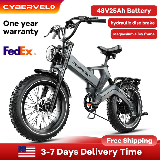 Cybervelo Folding Fat Tire Electric Bike EK6 2000W Peak