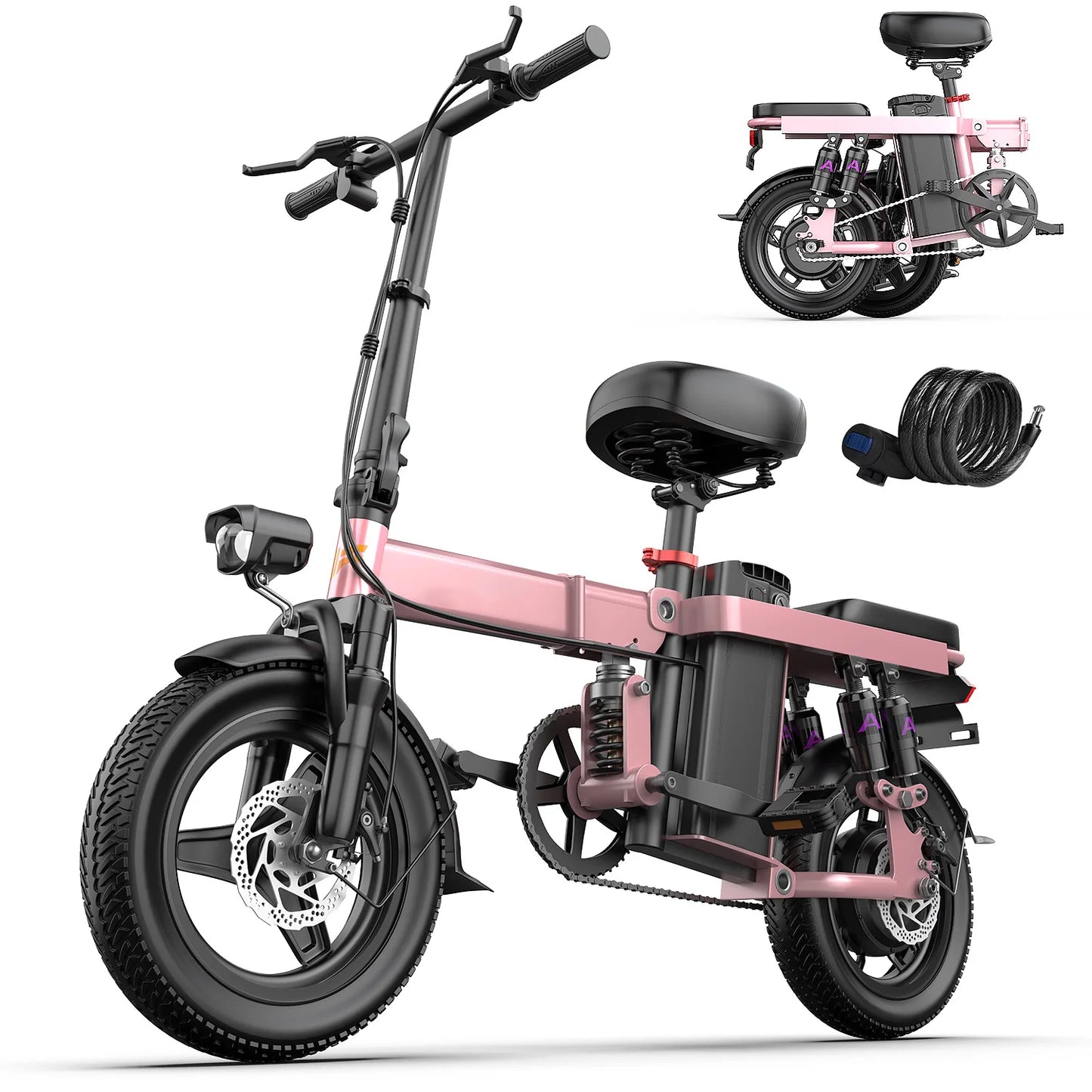 Terrosor GS5 740W Folding Electric Bike For Adults 48V 15Ah 32 Mile Range