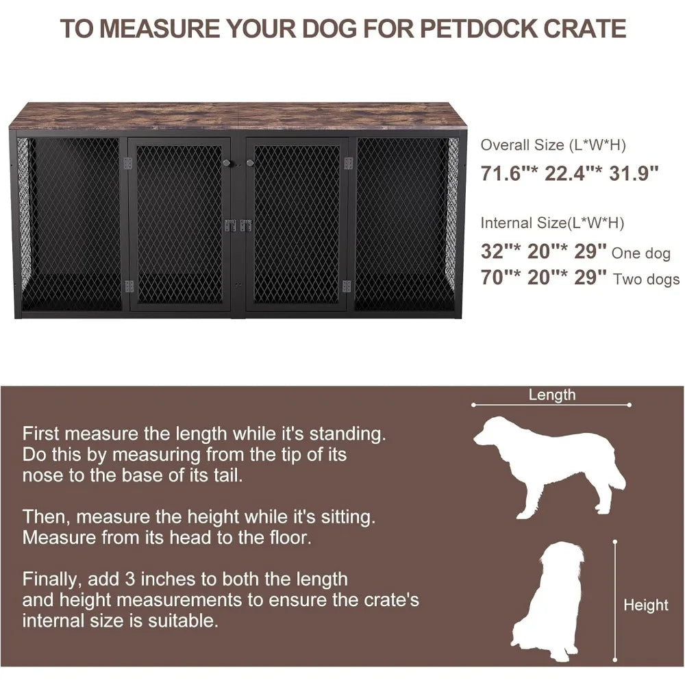 Indoor Double Dog Kennel Furniture For Two Dogs - Antland Marketplace