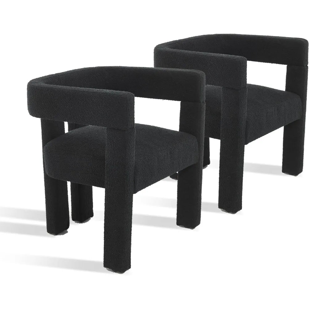 Modern Dining Chair Set Of 2 Fabric Armchairs Living Room
