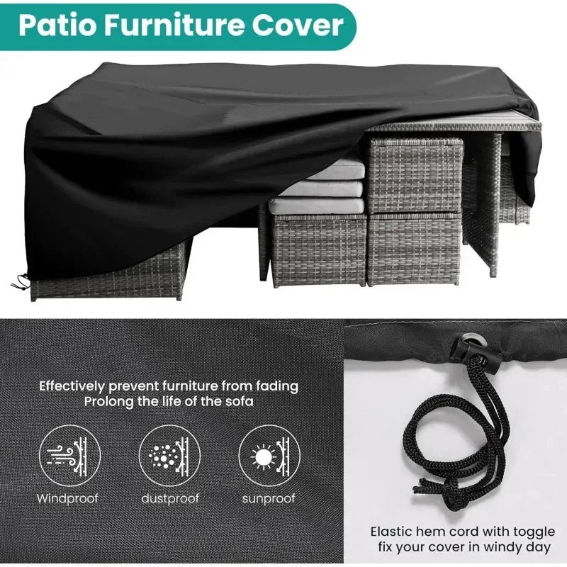RPD4 QPatio 7 Piece Outdoor Dining Set All Weather Wicker