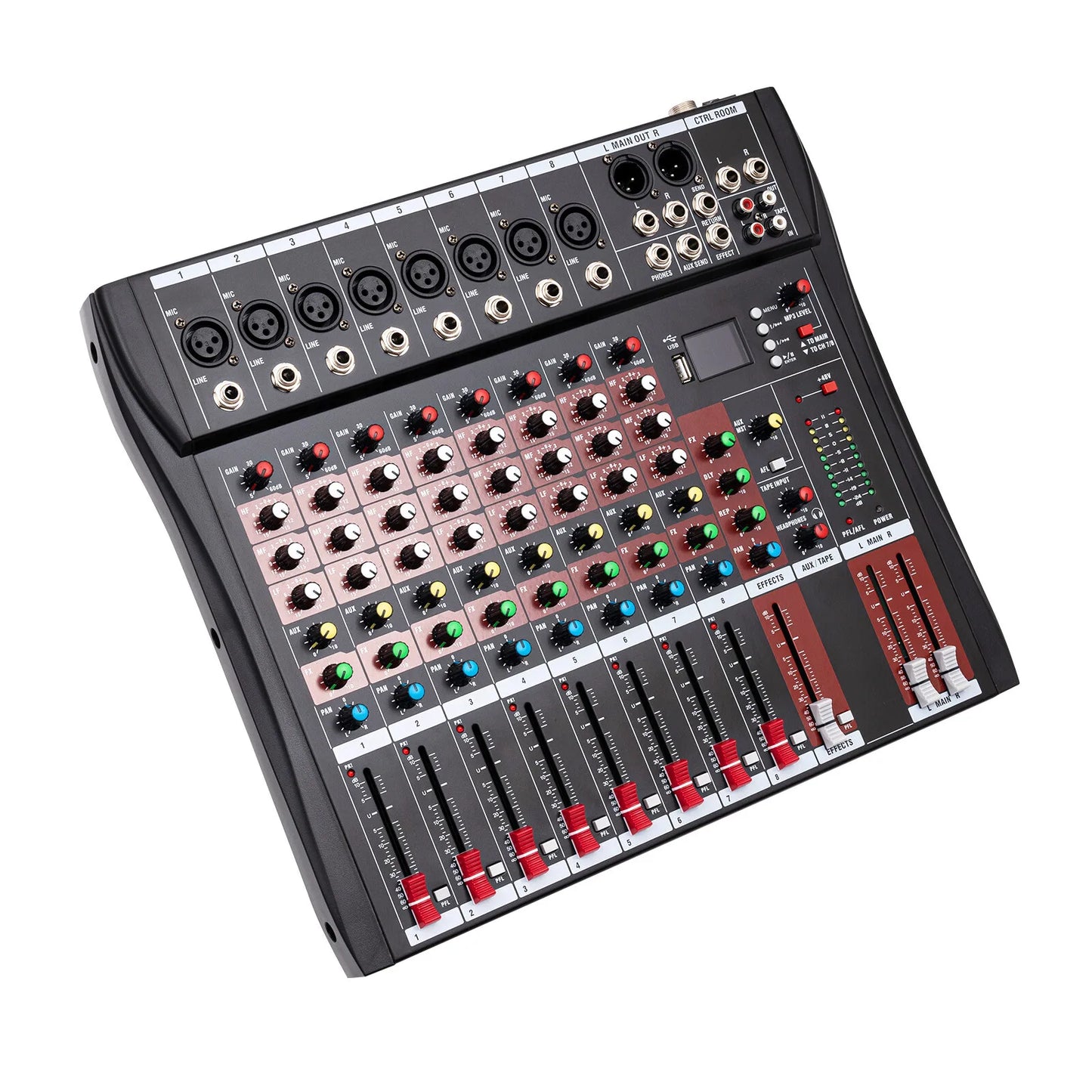 8 Channel Bluetooth Live Studio Audio Mixer Console