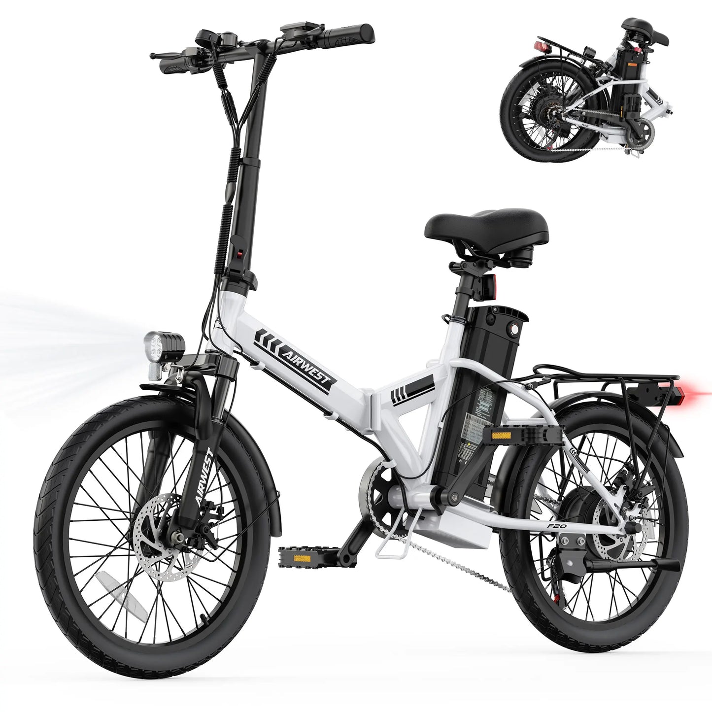 Airwest F20 Adult Electric Bike 750W Peak Motor 20 Inch Tires