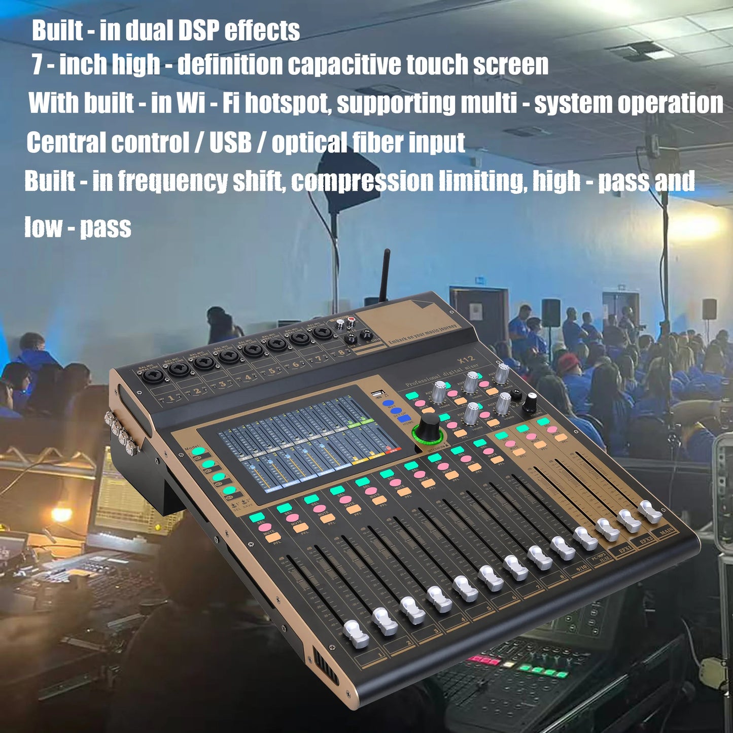 Leicozic 12 Channel Digital Mixer with Dual DSP Effects