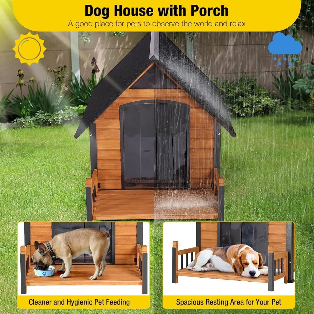 Insulated Outdoor Dog House Weatherproof Large Puppy Shelter - Antland Marketplace