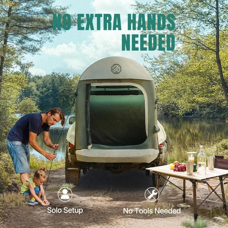 Truck Bed Tent 5.5 To 8 Feet Inflatable For Two Plus One