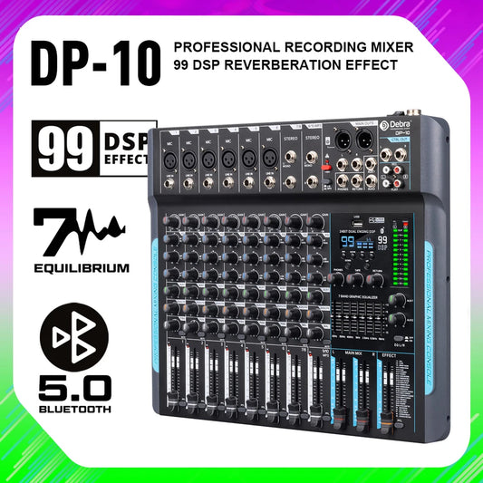 Forket 99 DSP FP-10 DJ Mixer with Bluetooth 10 Channels