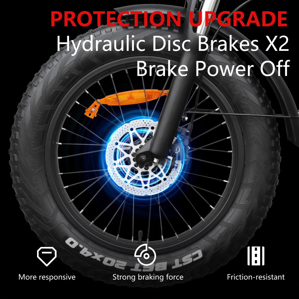 HX Q3 2000W Foldable 20 Inch Fat Tire Electric Bike Removable Battery 48V 20Ah