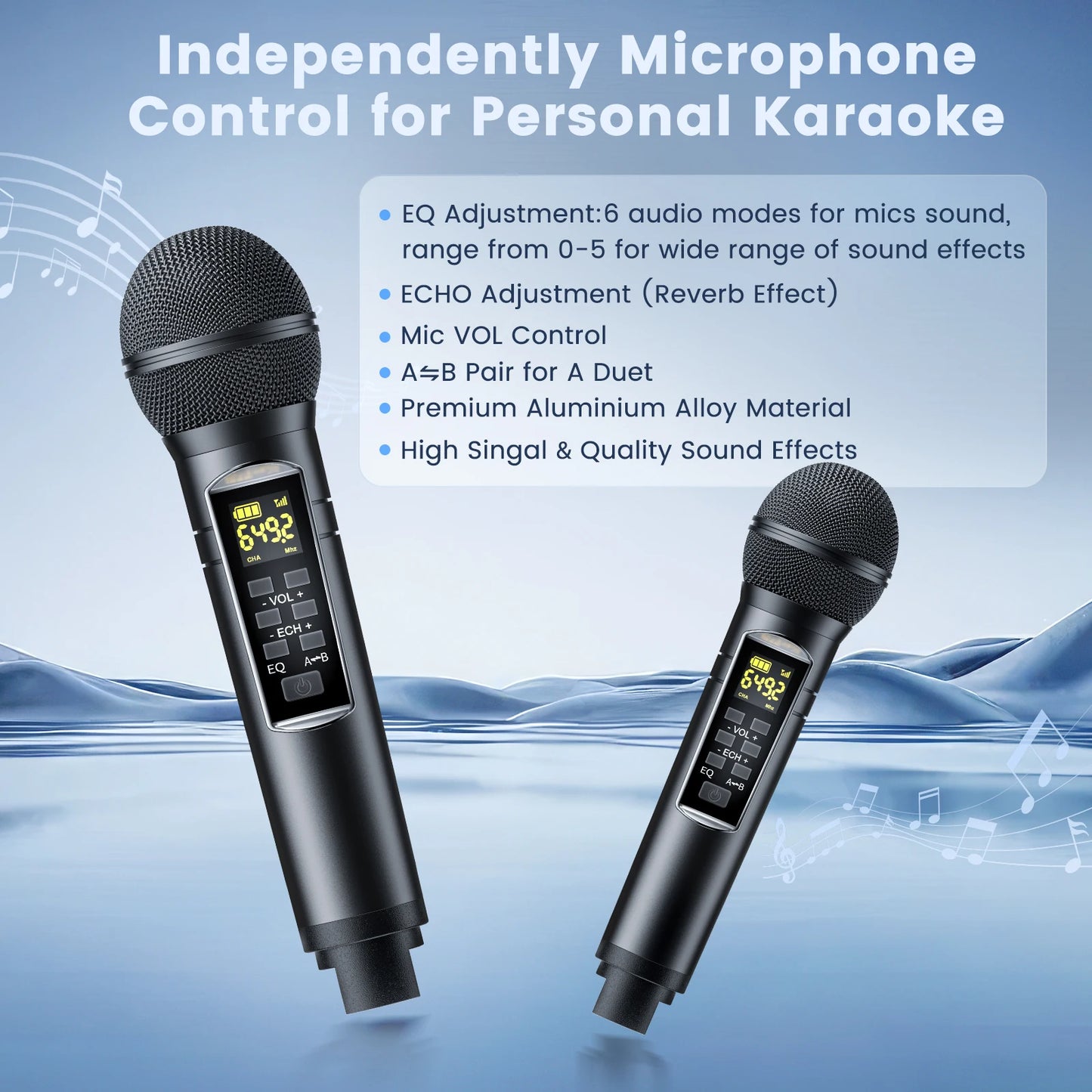 Portable Karaoke Machine with Bluetooth and Wireless Microphones - Antland Marketplace
