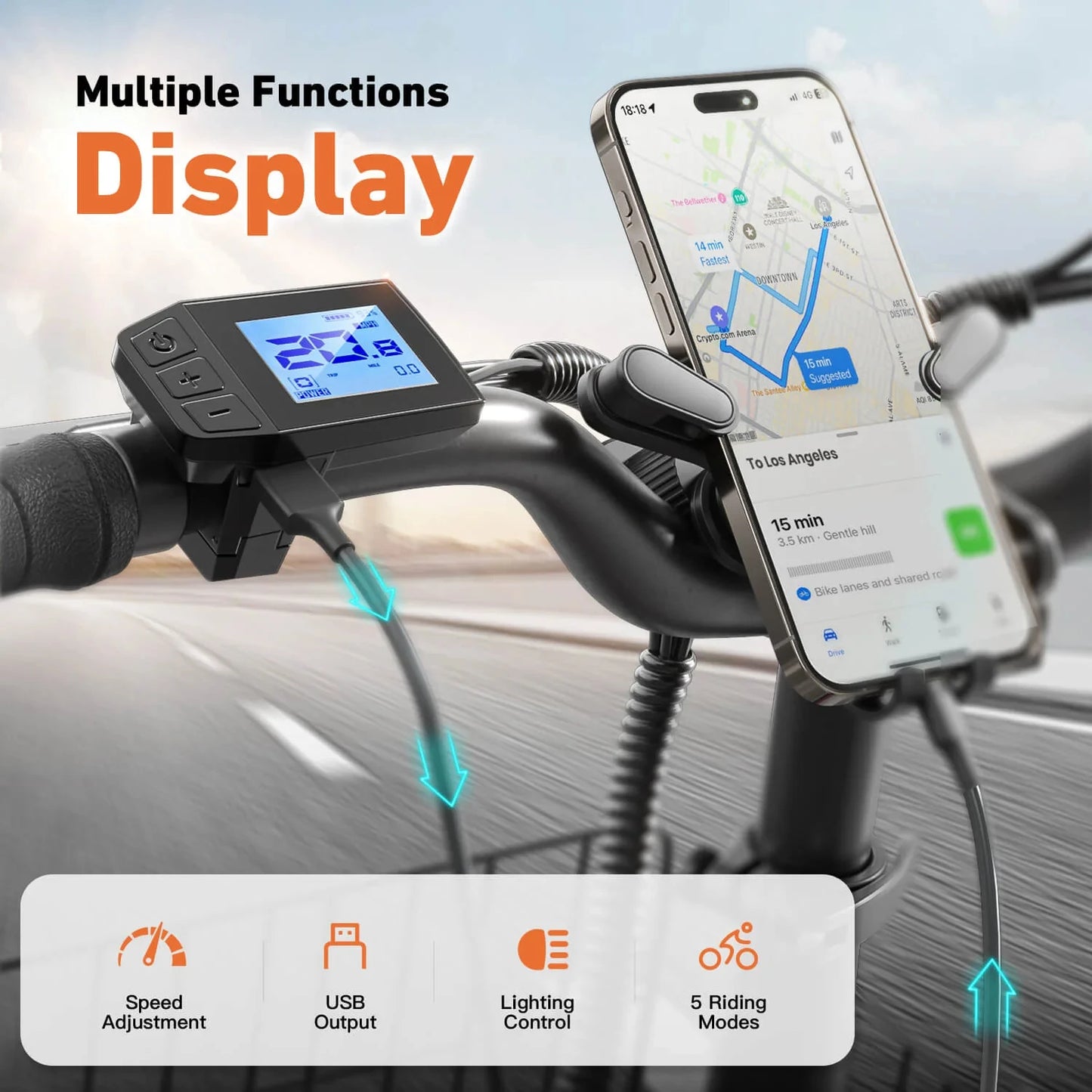 QRONGE 1000W Peak Folding Electric Bike With 486Wh Battery 70 Miles Range