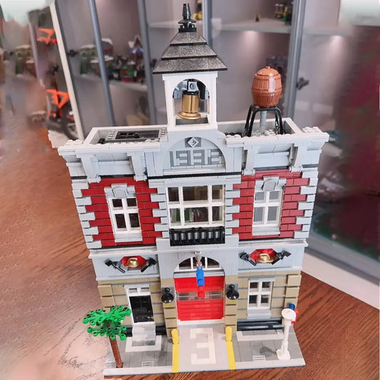 MOC Model Street View Restaurant Cafe Corner Police