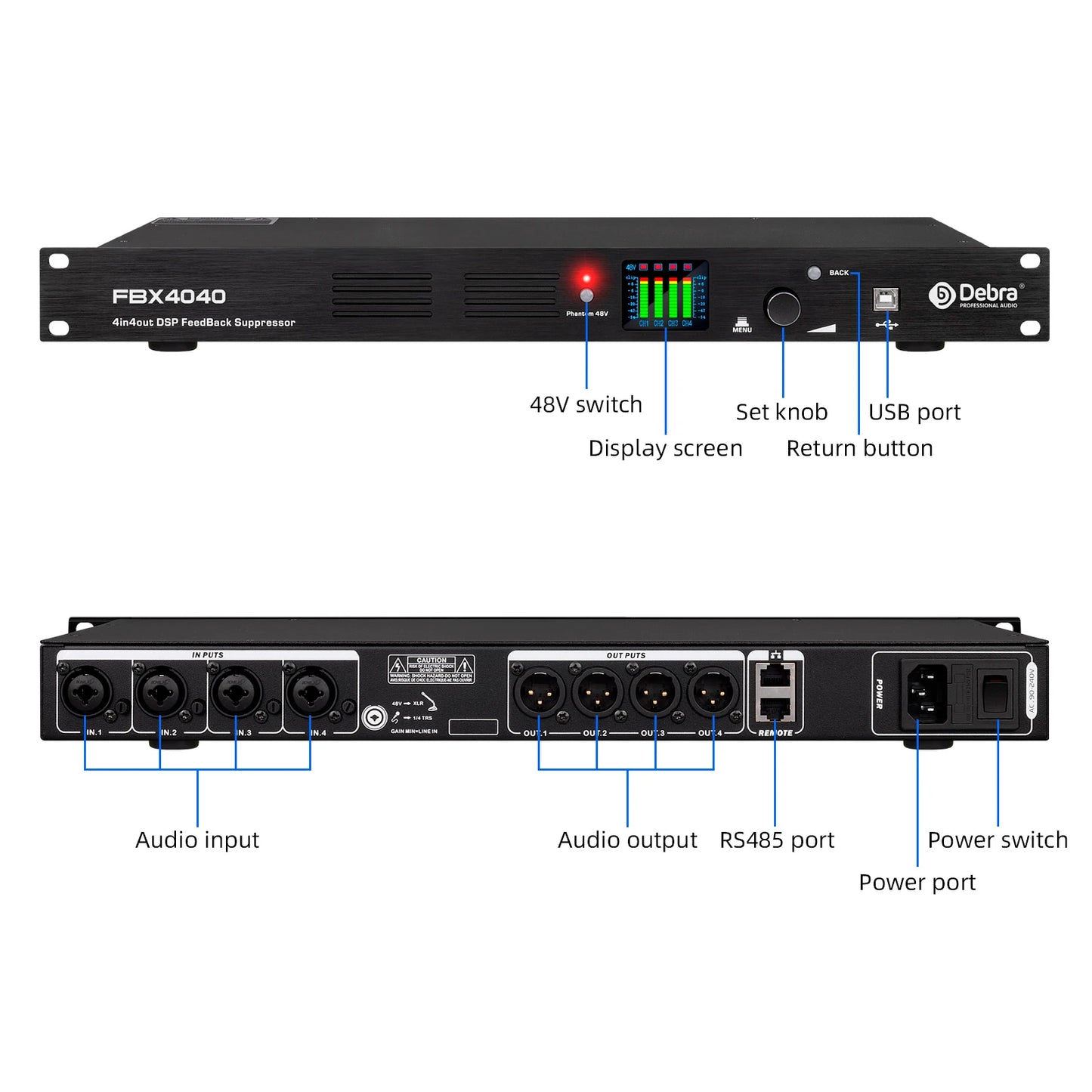Professional Audio Mixer with LED Screen for Karaoke