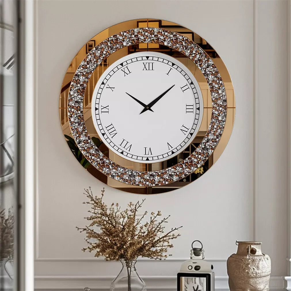 Luvodi 32 Inch Modern 3D Wall Clock with Diamond Crystals - Antland Marketplace